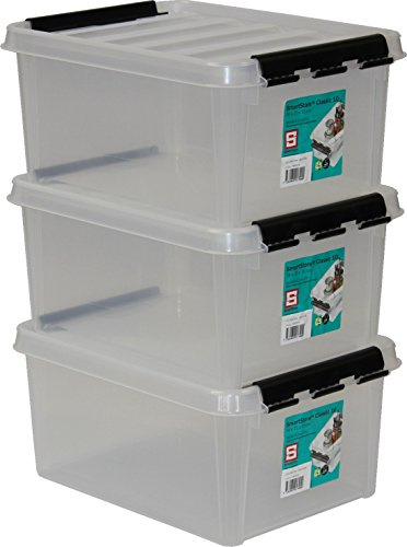 Orthex 34820703 3er-Set Clipbox Smart Store Classic 10, 8 Liter, transparent
