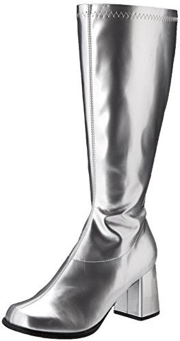 Ellie Shoes Damen Go-Go Stiefel, silber, 43 EU