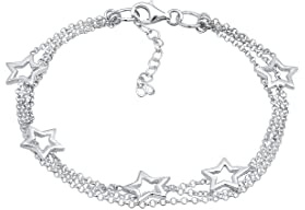 Elli Damen Schmuck Armband Strangarmband 3-Lagig Sterne Astro Trend Himmel Blogger Silber 925 Länge 18 cm