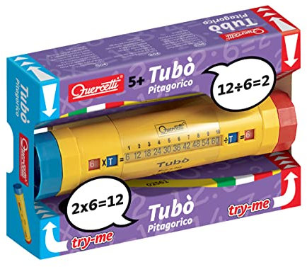 Quercetti Tubò Pitagorico Lernspiele ab 5 Jahre Mathematik Einmaleins Reisespiele Kinder Montessori Spielzeug Geschenk Mädchen Junge Brettspiele Gesellschaftsspiele