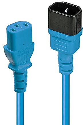 Lindy 2m IEC C14 to IEC C13 Extension Power Cable, Blue