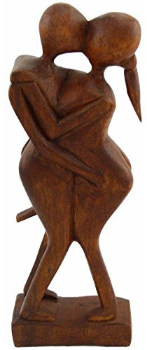 Simandra Träfigur skulptur abstrakt träfigur staty Afrika Asien handgjord dekoration fil storlek 10 cm