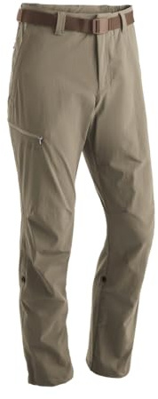 Maier Sports Nil, Herren Wanderhose, Wasserabweisende Outdoorhose für Trekking und Hiking, PFC-frei, mSTRETCH pro 4 & Dryprotec, Rollup-Funktion, Braun, 52 (W34/L32)