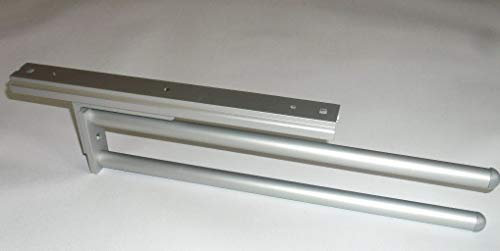 Pull Out Kitchen Towel Holder Rail SILVER 2-ARM 330 mm