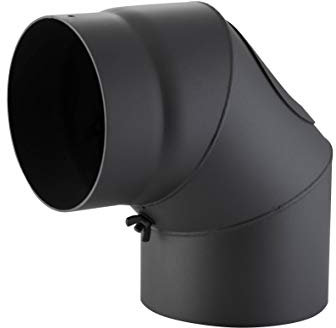 Kamino-Flam Tuyau de Poêle Coude, Coude de Poêle 90° en Acier Laqué Senotherm Résistant à la Chaleur, Coude de Cheminée Testé EN-1856-2, Gris, Ø env. 150 mm