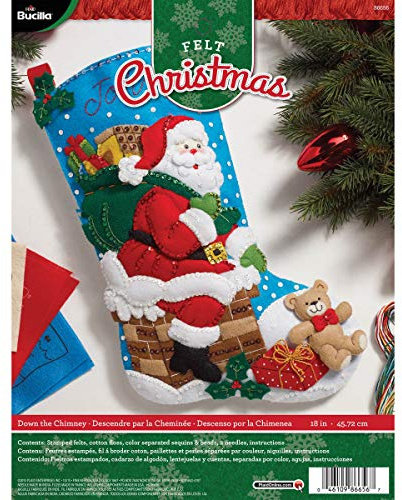 Bucilla Down the Chimney Stocking Felt Applique Kit, Multi-Colour, 3.04 x 22.86 x 30.48 cm