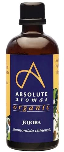 Absolute Aromas Organic Jojoba Oil 100ml - in Glass Bottle - Pure, Natural, Vegan and Cruelty Free