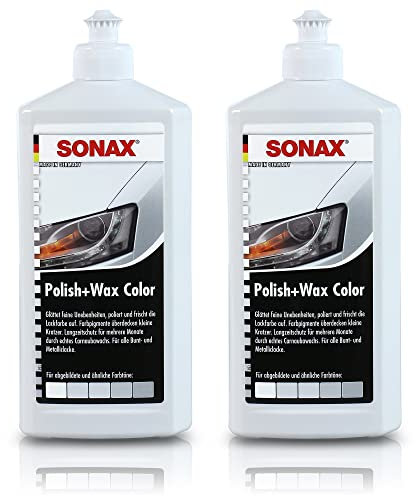 2x 500ml SONAX POLISH & WAX COLOR WEISS AUTOPOLITUR LACK AUTO POLITUR