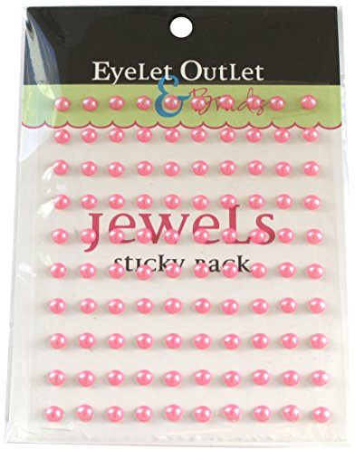 Eyelet Outlet Bling Self-Adhesive Pearls, 5mm, Pink, 100-Pack