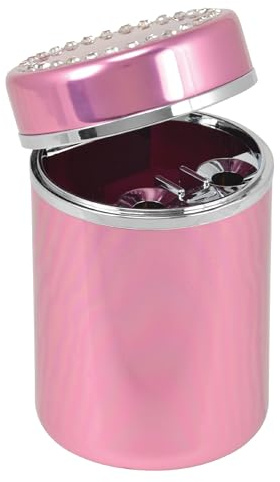 BBell Automotive 22-1-39268-8 Pink Diamond Ash Tray, Multi, One Size, Aluminum Canister with Sparkly Rhinestone Detail