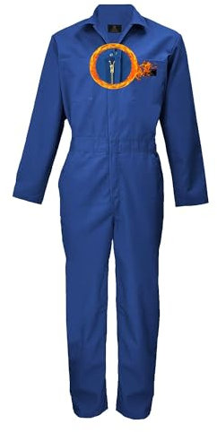 M&M SCRUBS Men’s Long Sleeve Work Coveralls – 65/35 Poly Cotton, Zipper Front, 6 Pockets, Workwear Jumpsuit (XL, Royal Blue)