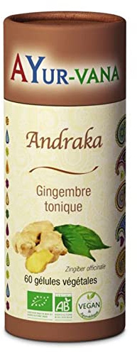 Gingembre indien bio (Andraka) AYur-vana - 60 gélules - Stimulant