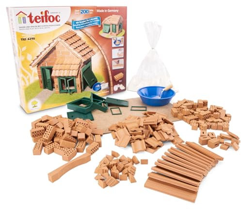 Teifoc Steinbaukasten TEI 4210 - Haus mit Ziegeldach, Miniatur Haus Bausatz, Bastelset für Kinder ab 6 Jahren, Mini Haus selber Bauen für Mädchen und Jungen, Kreativspielzeug