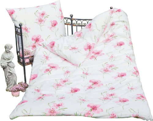 JANINE Juego de ropa de cama (2 piezas, mako soft, seersucker, 155 x 200 cm y 80 x 80 cm), color orquídea