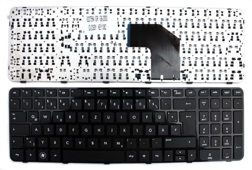 Power4Laptops Alemán Marco Negro Brillante Negro Teclado de Repuesto para Ordenador portátil Compatible con HP Pavilion g6-2316AX