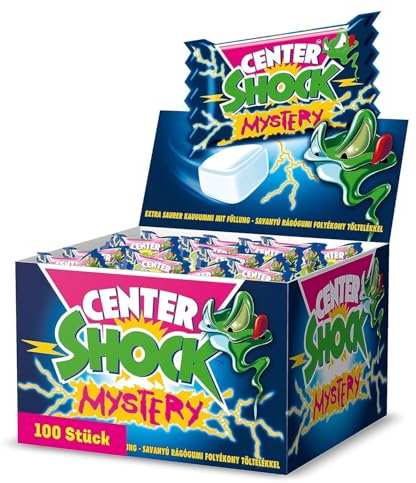 Center Shock Mystery, Box mit 100 Kaugummis, Extra-sauer, Zufallsgeschmack, geeignet für Geburtstag und Weihnachten, 400g