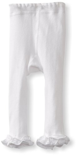 Jefferies Socks baby girls Ruffle Footless infant and toddler tights, White, 6-18 Months US