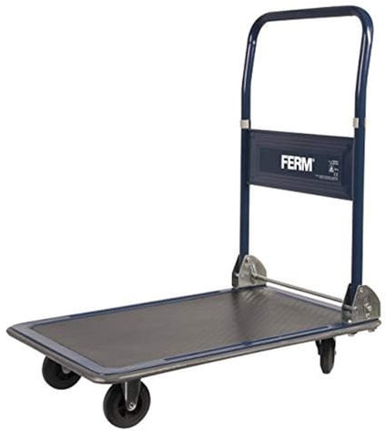 FERM Chariot à plateforme Max. 150Kg - Pliable - surface en caoutchouc - bords en caoutchouc