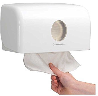 Aquarius Multifold-Handtuchspender 6956, kompakter, weißer Spender für Faltpapiertücher, ideal für eine einfache Reinigung und optimale Hygiene im Waschraum