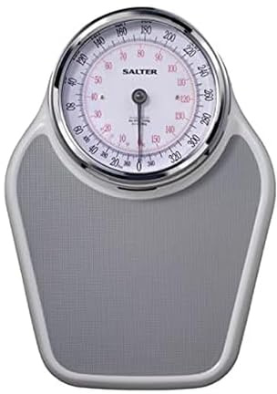 Salter Pro-Helix Professional Oversized Bathroom Scale with Grey Vinyl Anti-Slip Bath Mat, 400 LB Capacity, Analog Scale, 18.25 x 13.0 inch, Grey