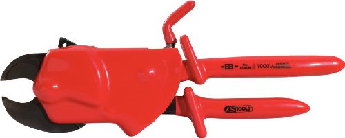 KS Tools 117.1245 Cesoia per Cavi a Cricchetto Isolata Manovrabile con Una Mano, 290 mm