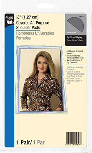1/2 Covered All-Purpose Shoulder Pads-Black 2/Pkg