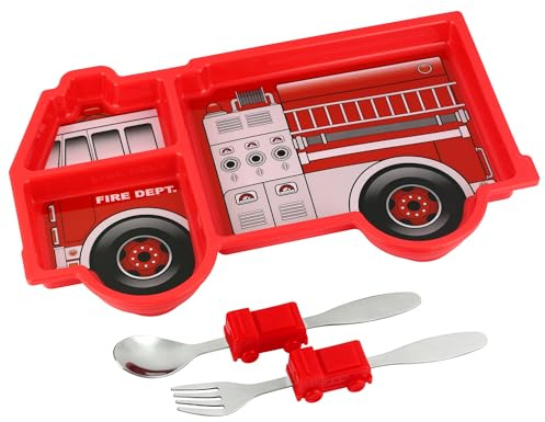 Funwares Engaging Kids' Dinnerware Set: Durable, Divided Plate, Ideal for Picky Eaters, Educational Mealtime, Easy Cleaning, Gift For Toddlers