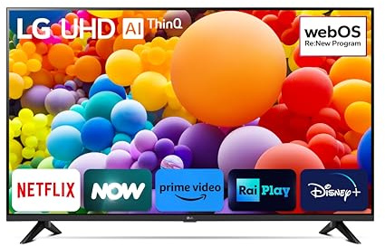 LG UHD 50'', Serie UT73 2024, Smart TV 4K, 50UT73006LA, Processore α5 Gen7, 20W, 3 HDMI, HDR10 Pro, Filmmaker Mode, Game Optimizer, Alexa, Wi-Fi, webOS 24, Sports Portal
