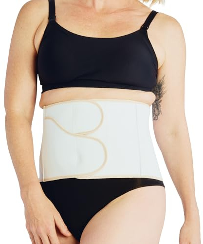 Belly Bandit B.F.F damsjal med justerbar korsettinspirerad design, ryggstödsformkläder för återhämtning efter förlossningen (krämfärgad)