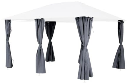 Hespéride - Rideaux pour tonnelle Santorini et Thira Ardoise (6 Rideaux)