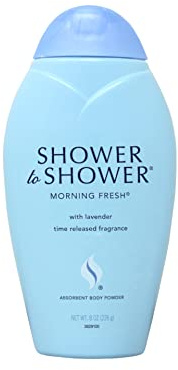 Shower to Shower Morning Fresh Body Powder with Lavender for Men & Women, Talc Free, Sweat Absorbing, Prevents Chafing & Odor, Deodorizing - 8 Ounce