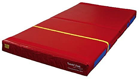 Tumbl Trak Folding Practice Mat 5ft x 10ft x 8in Red | Thick Gymnastics Crash Pad | Cushioned Landing Surface for Cheerleading, Martial Arts, Judo, Acro, Tumbling, Dance
