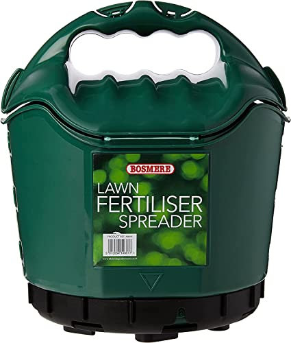 Bosmere Lawn Fertiliser Spreader | Adjustable Spread Rate, Perfect for Lawn Seed, Insect Repellant, De-Icing Pathways | N644,Green