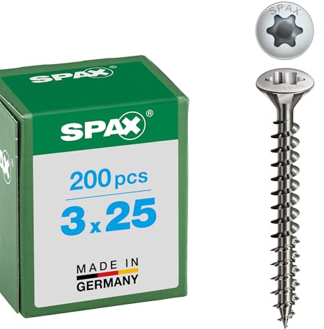 Spax T-Star Plus - Viti a testa bombata in acciaio inox tipo A2, filettatura piena, 0/3586/000/3,0/25/02