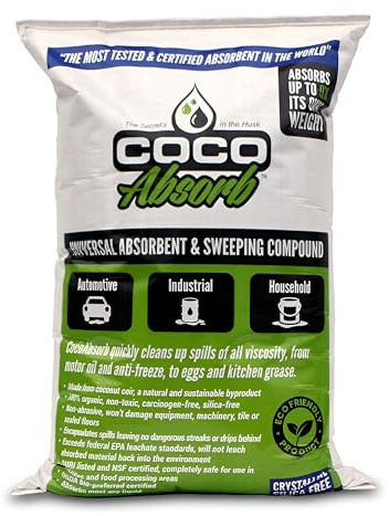 CocoAbsorb 35L Universal Spill Absorbent – for Oil, Paint, Fuel & Chemical Cleanup – Silica-Free, Lightweight & Easy to Use. CCA-35LT-BAG