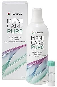 Menicon Menicare Pure Mehrzwecklösung 250 ml für formstabile Kontaktlinsen.