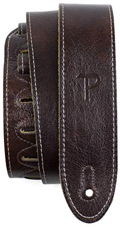 Perri's Leathers Ltd. - Tracolla per Chitarra - Pelle italiana - Mogano - Regolabile - Per Chitarre Acustiche/Elettriche/Bassi - Fabbricata in Canada (BM2-6698)