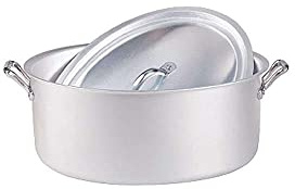 Pentole Agnelli Linea Family Cooking Alluminio Casseruola Ovale con Due Maniglie e Coperchio, Argento, 34 cm