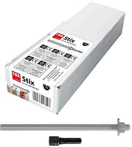 TOX tige filetée en acier galvanisé Stix M10 x 130, 10 pièces, 070101131