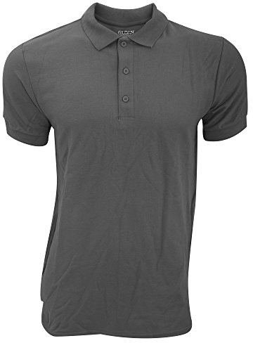 Gildan 85800 Mens Short Sleeve Premium Cotton Sport Polo Shirt - Charcoal - Large