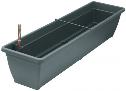 Blumenkasten AQUA TOSCANA aus Kunststoff incl. Bewässerung und Wasserstandanzeiger, Farbe:anthrazit;Länge:60 cm