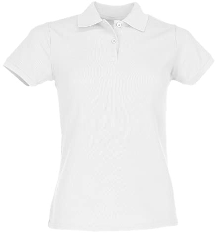 FRUIT OF THE LOOM Women's 65/35 Polo Shirt, White, M UK