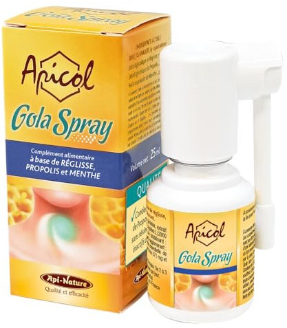 Spray Gorge | Propolis, Réglisse, Menthe et Anis | Soulage et Protège | Sans Alcool | Format Nomade 25 ml | Api-Nature