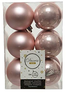 12 Weihnachtskugeln Christbaumkugeln Baumkugeln Durchmesser 60mm bruchfest rosa