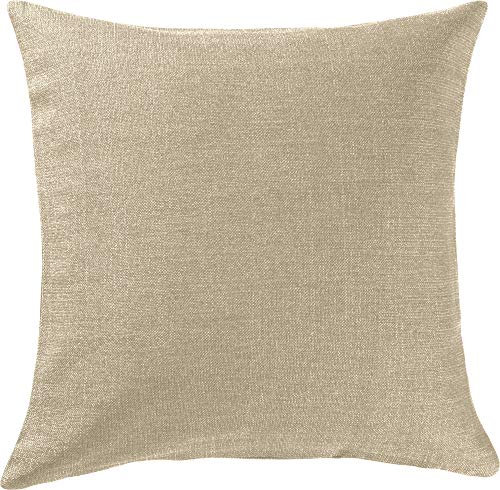 Erwin Müller Deko-Kissenhülle, Kissenbezug Uni, Krefeld Sand Größe 40x40 cm - fleckabweisend, schmutzunempfindlich und leicht zu reinigen, Leinen-Optik (weitere Farben)