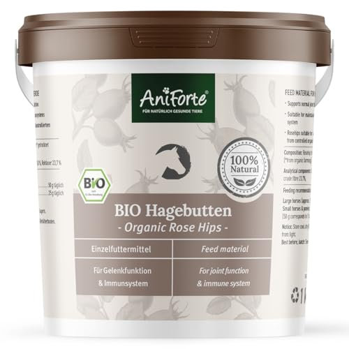 AniForte Bio Hagebutten für Pferde - getrocknete Früchte zur Unterstützung der Gelenkfunktion & Erhaltung des Immunsystems (1kg)