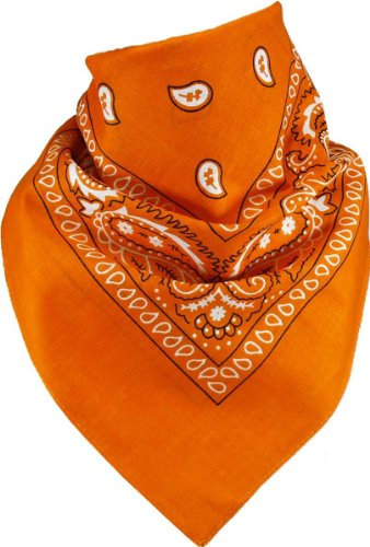 Harrys-Collection Unisex Bandana Bindetuch 100% Baumwolle (1 er 6 er oder 12 er Pack), Farbe:orange