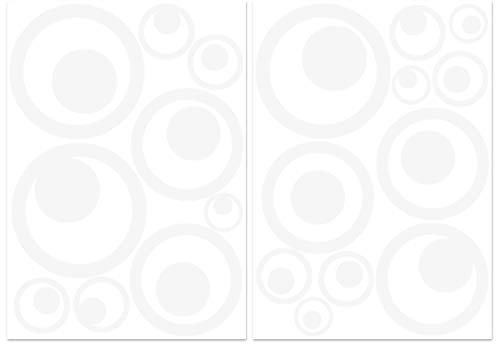 Wandkings Vogelschutz und Fensterschutz, 20 Retro Kreise Aufkleber zum Schutz vor Vogelschlag, weiß