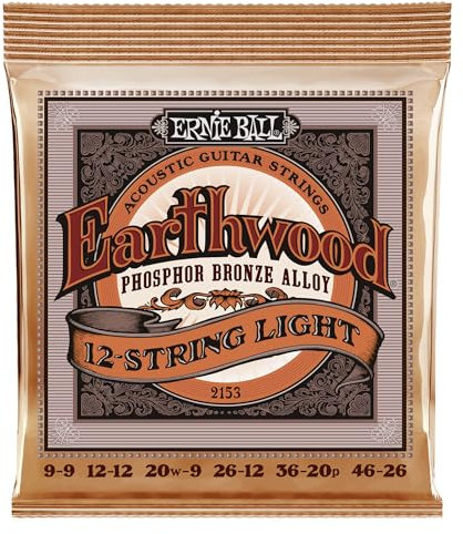 Ernie Ball Earthwood Light Akustik-Gitarrensaiten, für 12-Saiter, Phosphor-Bronze, Stärke 9–46
