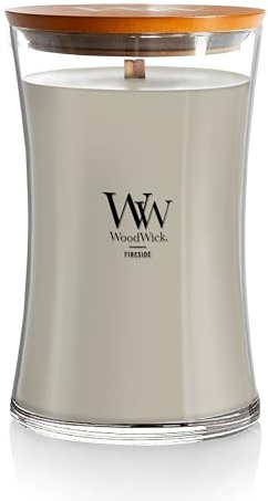 WoodWick Large Hourglass Fireside Candle, Premium Soy Blend Wax, Crackles as it burns, Perfect for Gifting, 21oz